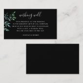 Botanische groen zwart bruiloft wens goed informatiekaartje (Voorkant / Achterkant)