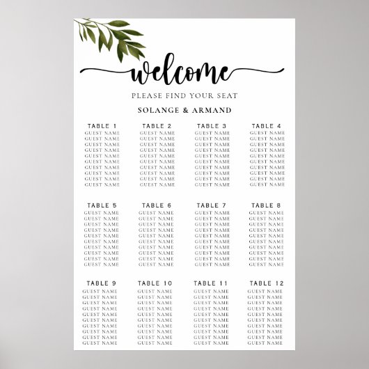 Botanische groenbladerzitjes poster (Voorkant)