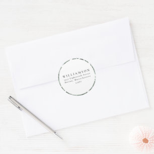 Botanische Groene Aangepaste Retouradres Shower Ronde Sticker