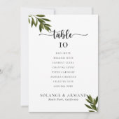 Botanische Groene Bieden Tabel 6 Zitkaartje Kaart (Voorkant)