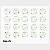 Botanische groene blad bruiloft feest  ronde sticker (Vel)