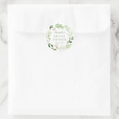 Botanische groene blad bruiloftsshower ronde sticker (Tas)