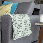 Botanische groene blad patroon gezellig fleece deken