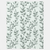 Botanische groene blad patroon gezellig fleece deken (Voorkant)