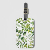 Botanische groene bladeren bagagelabel (Voorkant (verticaal))