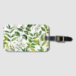 Botanische groene bladeren bagagelabel