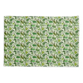 Botanische groene bladeren bladpatroon met monogra kussensloop (Achterkant)