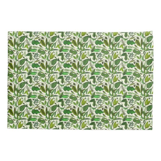 Botanische groene bladeren laten het oliepatroon m kussensloop (Achterkant)