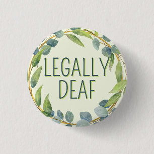 Botanische groene bladeren legaal doof ronde button 3,2 cm