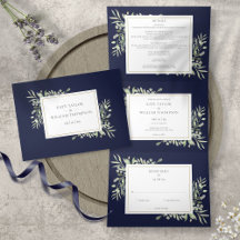 Botanische Groene Bladeren Navy Blauwe Foto Bruilo
