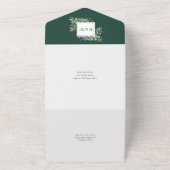 Botanische groene bladeren smaragd trouwfeest all in one uitnodiging (Buitenkant)