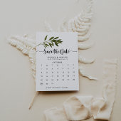 Botanische groene bladeren Sparen de Kalender van Save The Date