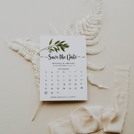 Botanische groene bladeren Sparen de Kalender van  Save The Date