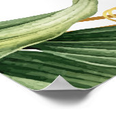 Botanische groene bladeren tafelplan zitplaatskaar poster (Hoek)