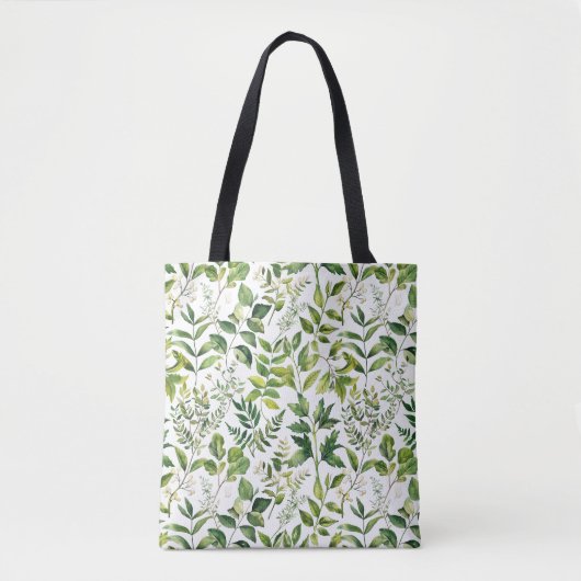 Botanische groene bladeren tote bag (Voorkant)