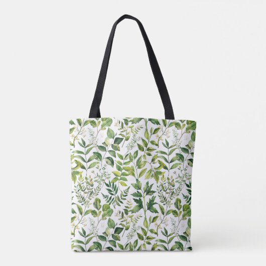 Botanische groene bladeren tote bag (Achterkant)
