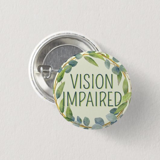 Botanische groene bladeren verminderd gezichtsverm ronde button 3,2 cm (Voorkant /achterkant)