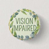 Botanische groene bladeren verminderd gezichtsverm ronde button 3,2 cm (Voorkant)