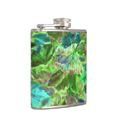 Botanische groene bladeren Vloeiing Heupfles (Rechts)