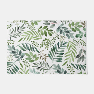 Botanische groene bladeren    WatercolorDoormat Deurmat
