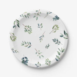 Botanische groene bladeren waterverf Bruidsmeisjes Papieren Bordje