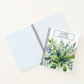 Botanische groene bladeren Waterverf Elegant Notitieboek (Binnen)