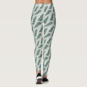 Botanische groene bladeren Waterverf Leggings (Achterkant)