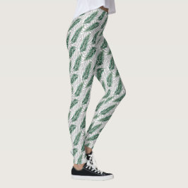 Botanische groene bladeren Waterverf Leggings