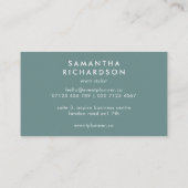 Botanische groene bladeren Waterverf Visitekaartje (Achterkant)