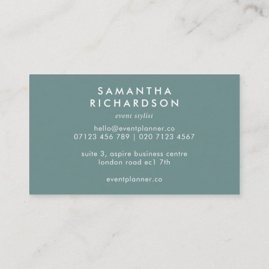 Botanische groene bladeren Waterverf Visitekaartje (Achterkant)