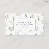 Botanische groene bladeren Waterverf Visitekaartje (Voorkant)