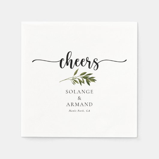 Botanische Groene Bladeren Weddenschappen Kaas Nap Servet (Voorkant)