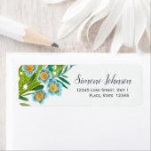 Botanische groene Bloem | Bruidsdouche Etiket (Insitu)