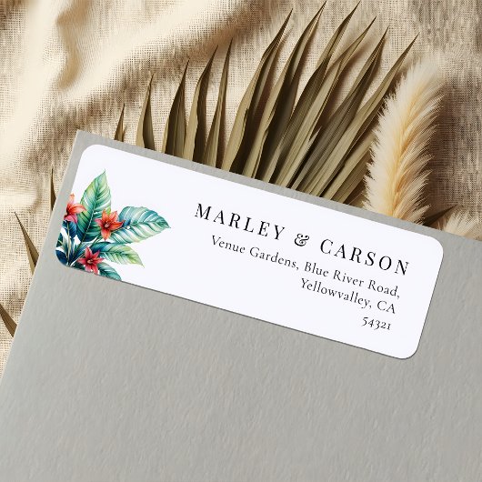 Botanische Groene Boho Trouw Retouradres Etiket