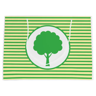 Botanische groene boom strepen cadeautas