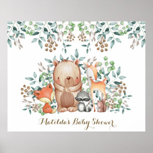 Botanische groene bossen dieren welkom Baby Poster