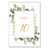 Botanische groene bruiloft Gold Glitter-nummer 10, Kaart (Voorkant)