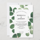  botanische groene bruiloft uitnodiging (Voorkant)