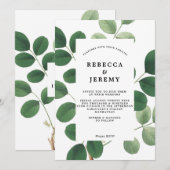  botanische groene bruiloft uitnodiging (Voorkant / Achterkant)
