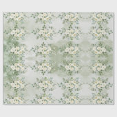 Botanische Groene Bruiloftsgroep Lente Bruiloft Cadeaupapier (Vlak)