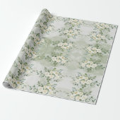 Botanische Groene Bruiloftsgroep Lente Bruiloft Cadeaupapier (Uitgerold)