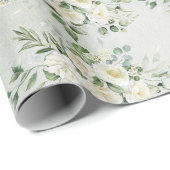 Botanische Groene Bruiloftsgroep Lente Bruiloft Cadeaupapier (Rol Hoek)