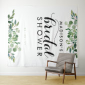 Botanische Groene Bruiloftsshower Foto Achtergrond Wandkleed (In Situ (horizontaal))