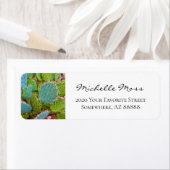 Botanische groene Cactus Return Address Label (Insitu)