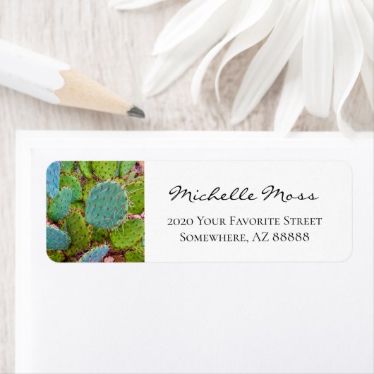 Botanische groene Cactus Return Address Label (Insitu)