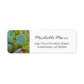 Botanische groene Cactus Return Address Label (Voorkant)