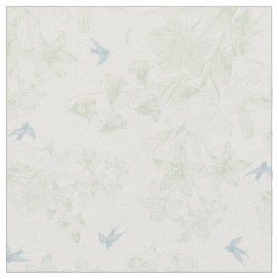 Botanische groene elegant floraal grijze vogels stof