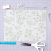 Botanische groene elegant floraal grijze vogels tissuepapier (Craft)