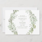 Botanische Groene Elegante Foto Bruiloft Save The Date (Voorkant)