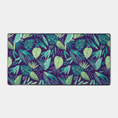 Botanische groene en Paarse flespatronen Bureaumat (Voorkant)